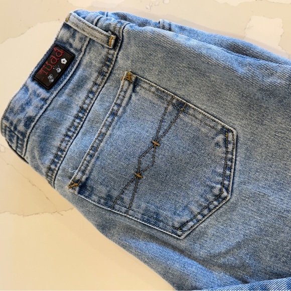 Vintage 90s Y2K Mudd Women’s Jeans Size 11 Light Wash Flare Casual Lace Detail - Picture 2 of 16